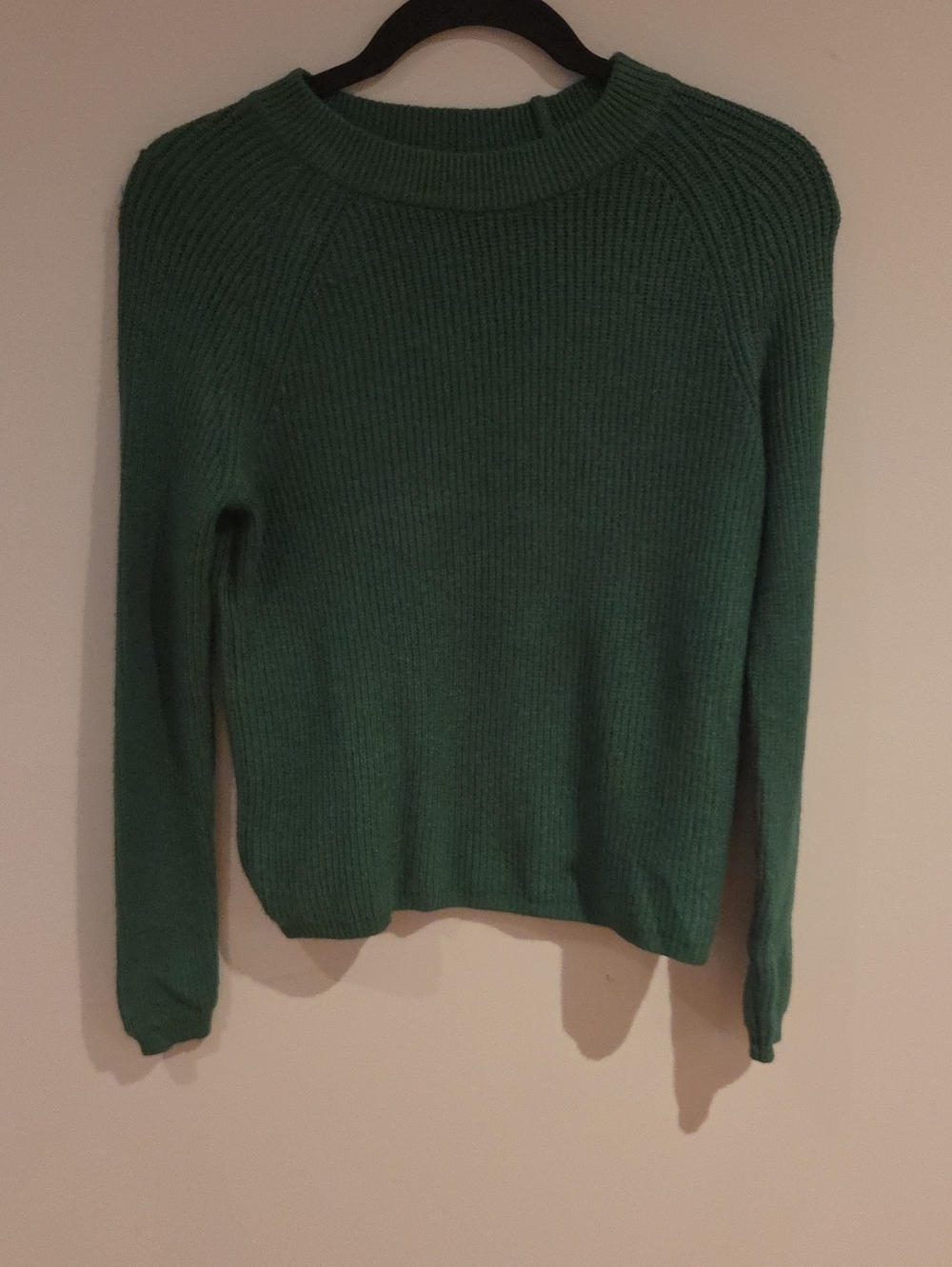 Tahari Emerald Green Ribbed Crewneck Sweater